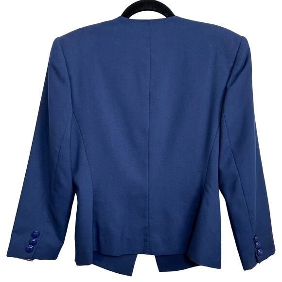 Vtg Raoul Angular Blue Blazer 6 80s Power Dressing Career Office Structured - Picture 4 of 12